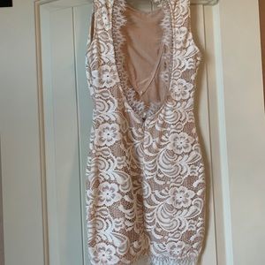White lace body-con dress